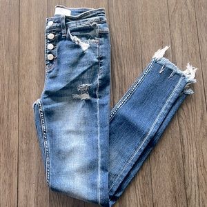 High Rise Blue Skinny Jeans